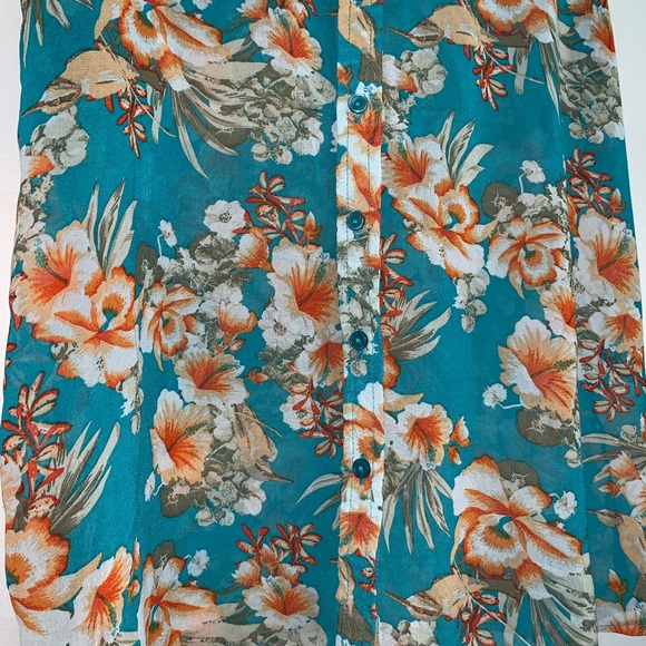 Ambiance Apparel Floral Button Up Tank with Collar - Picture 3 of 7
